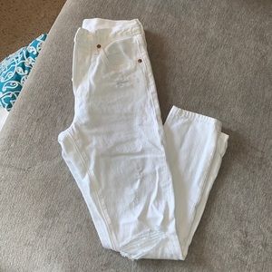 Levi Ripped White Jeans